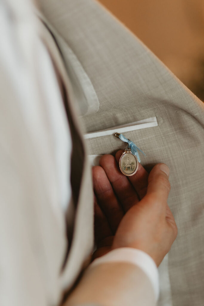 Groom getting ready