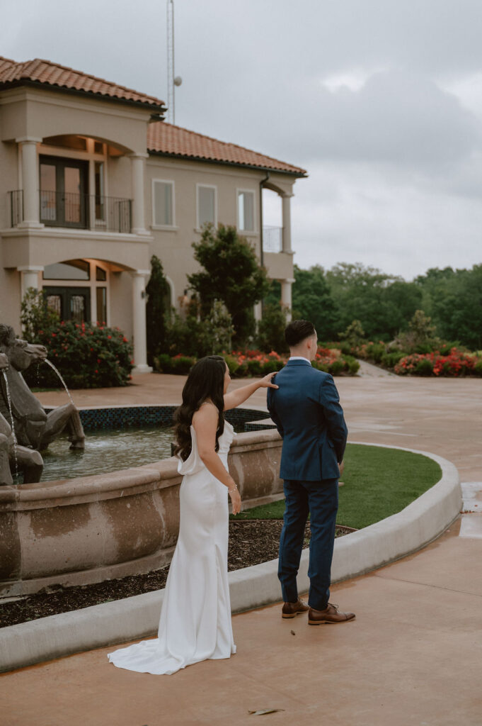 Bride and groom first look 