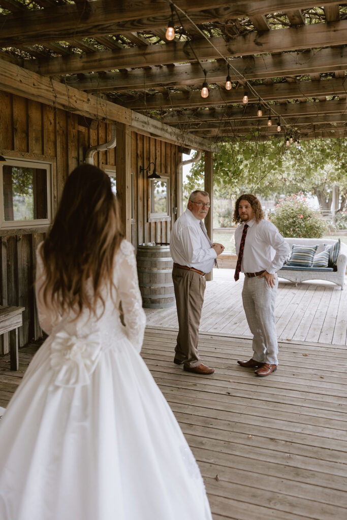 Bride and father first look