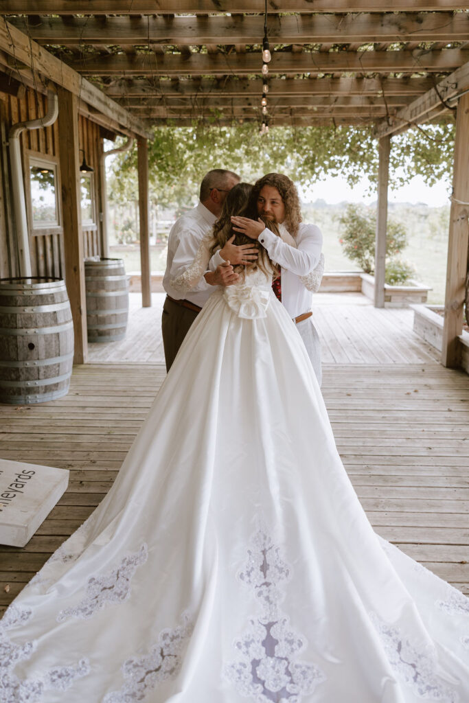 Bride and father first look