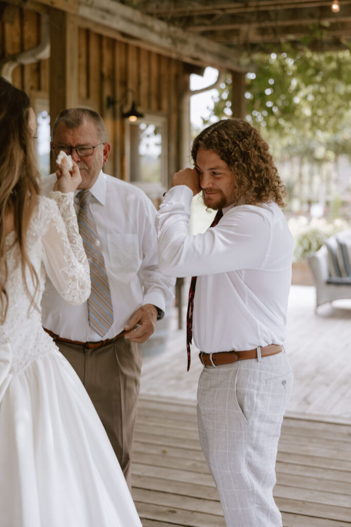 Bride and father first look