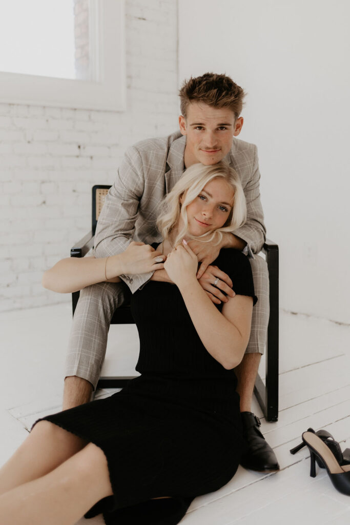 studio engagement photos in Utah