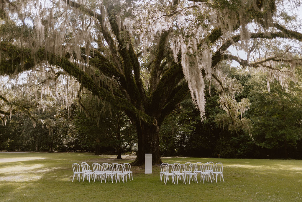 The Florida elopement ceremony set up at Eden Garden State Park