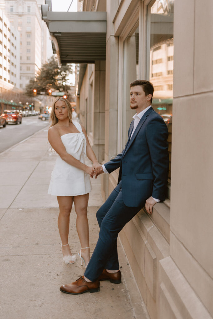 Downtown engagement shoot outfits 