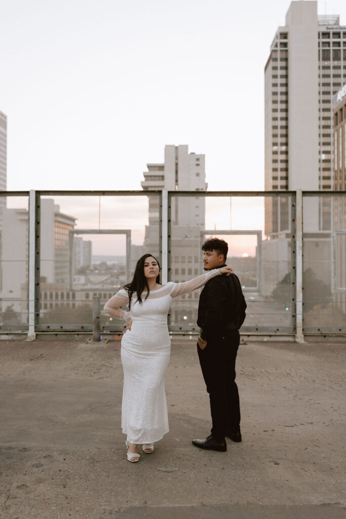 Downtown engagement shoot outfits 