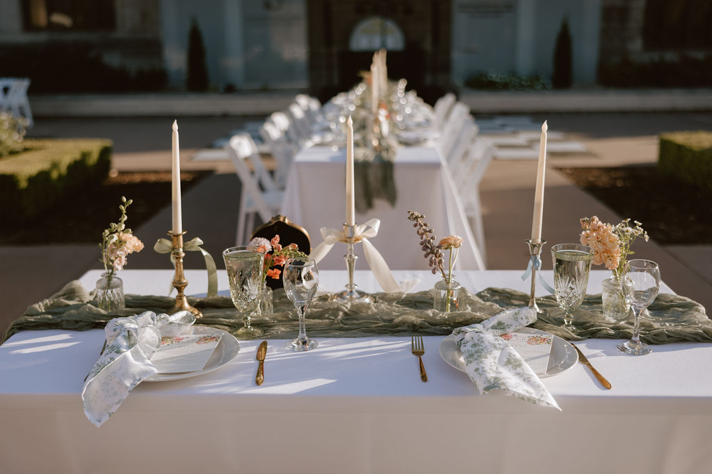 Pastel inspired wedding table settings