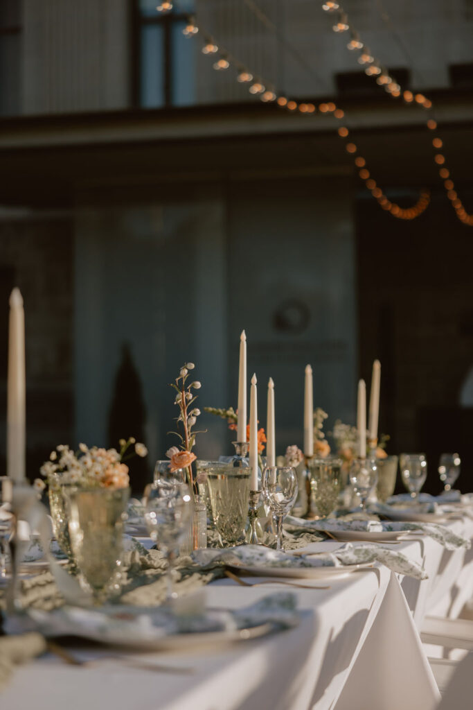 Pastel inspired wedding table settings