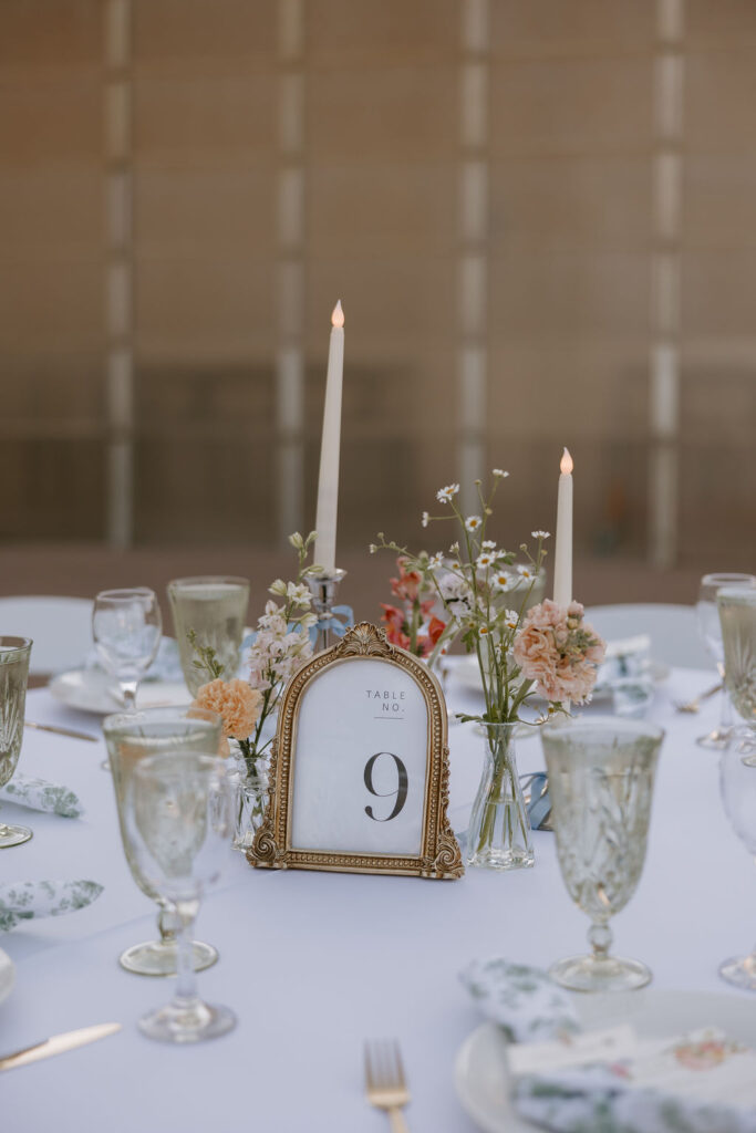 Pastel inspired wedding table centerpieces