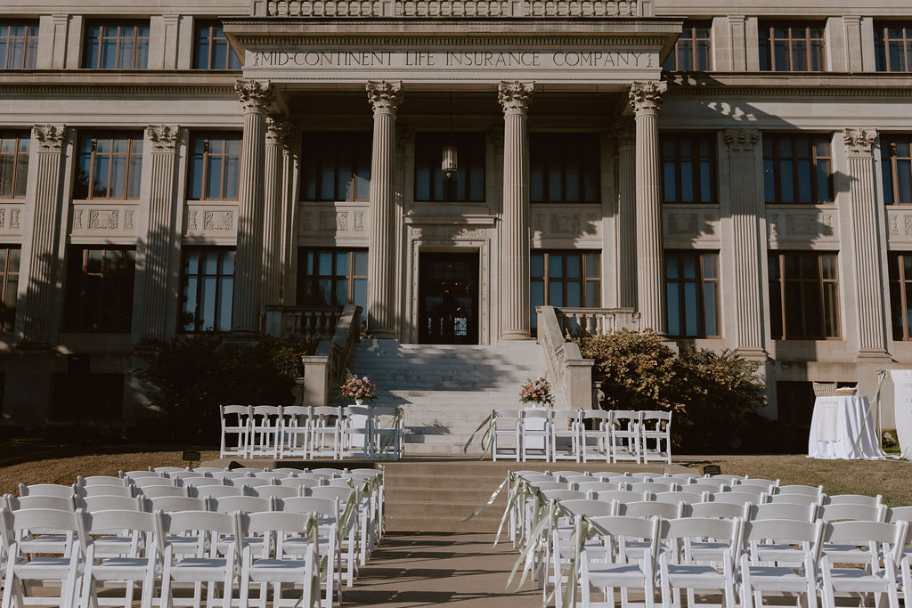 A wedding ceremony setup at the Oklahoma Hall of Fame