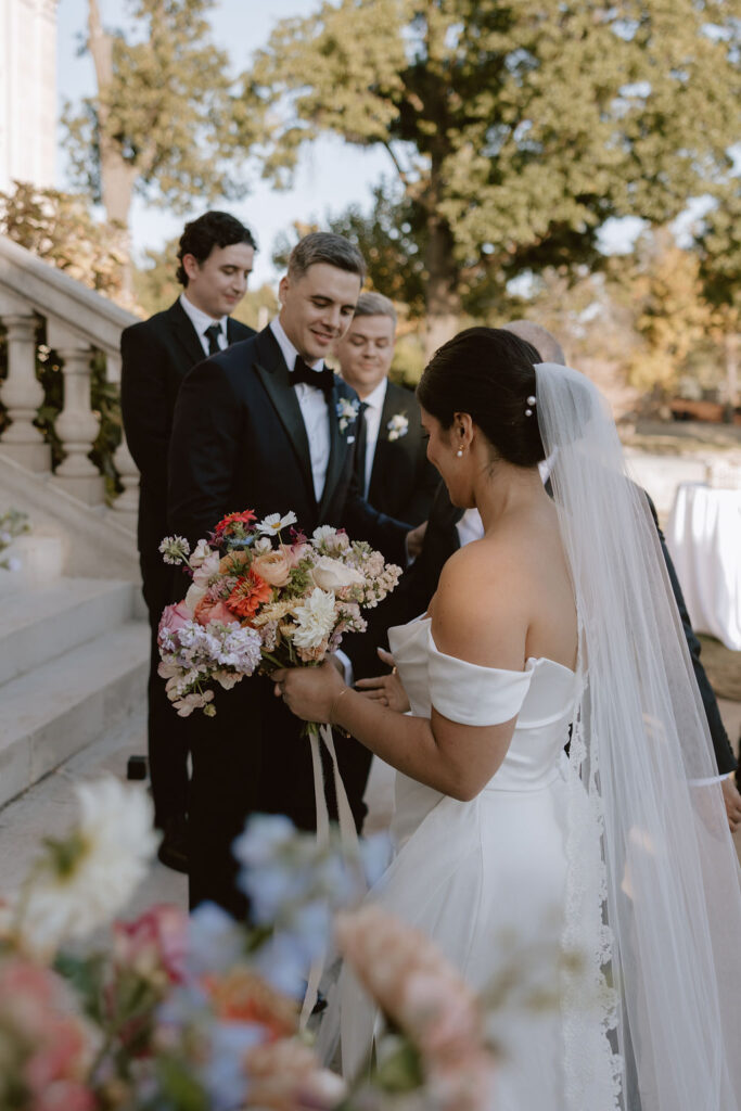 A beautiful fall wedding ceremony at the Oklahoma Hall of Fame