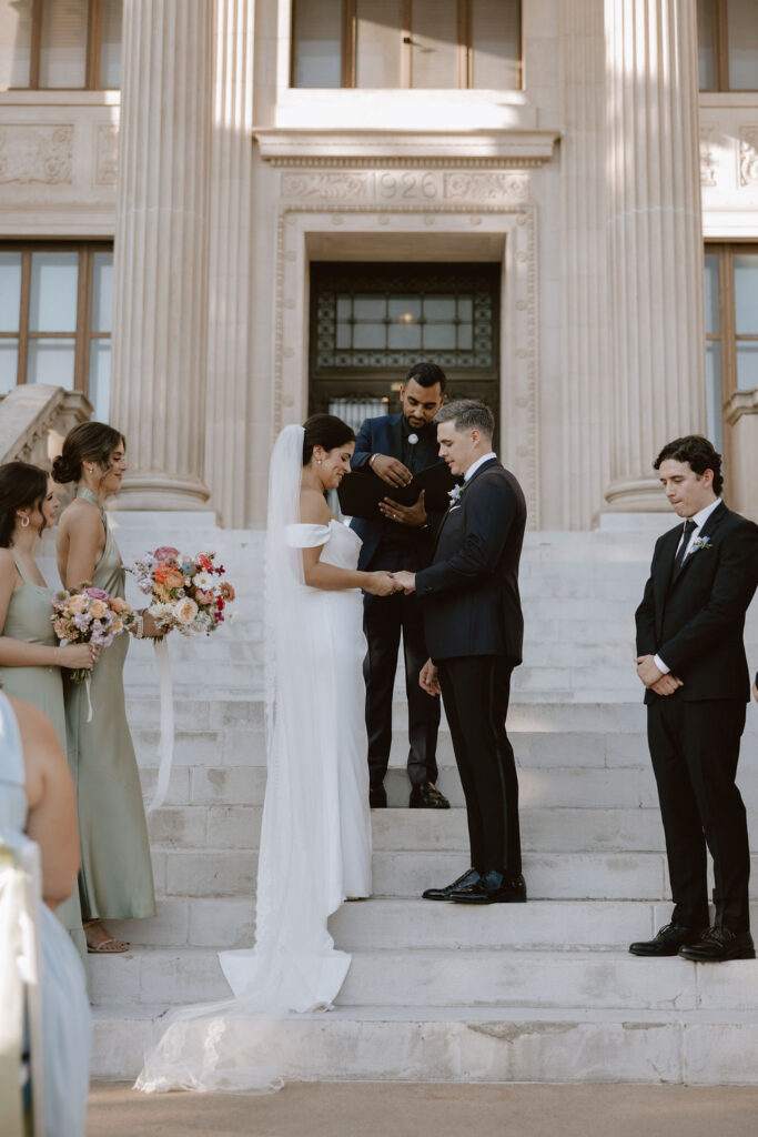 A beautiful fall wedding ceremony at the Oklahoma Hall of Fame