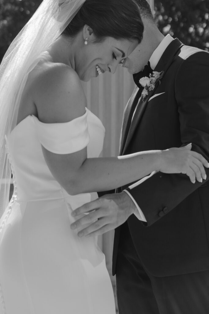 Bride and groom share their private first look at the Oklahoma Hall of Fame