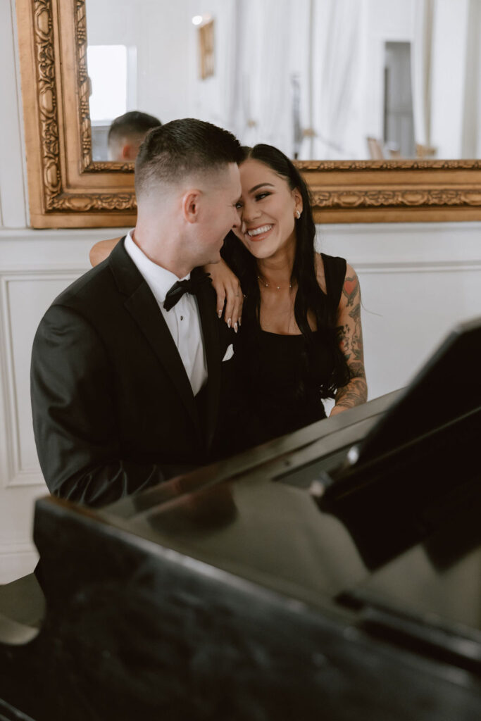 Engagement photos with the grand piano in The Mason Dallas