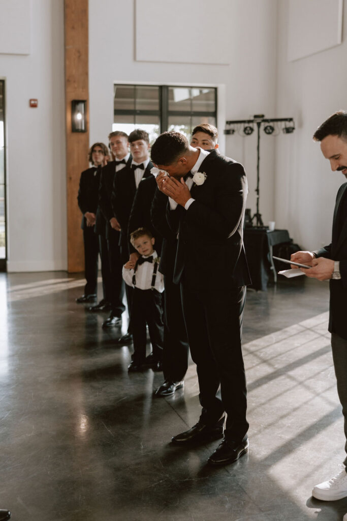 Emotional wedding ceremony at The Range Wedding & Event Venue