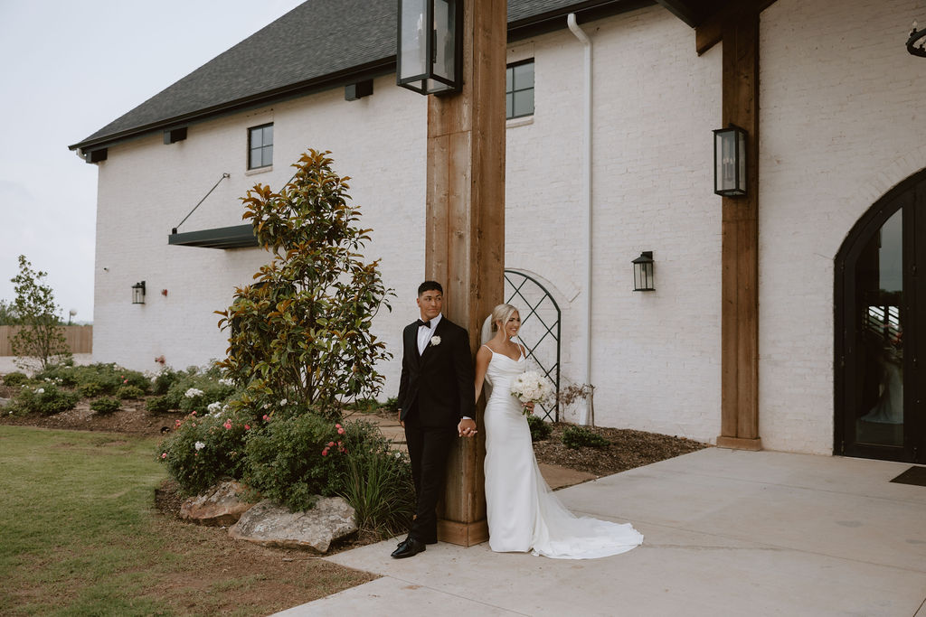 Bride and groom first touch