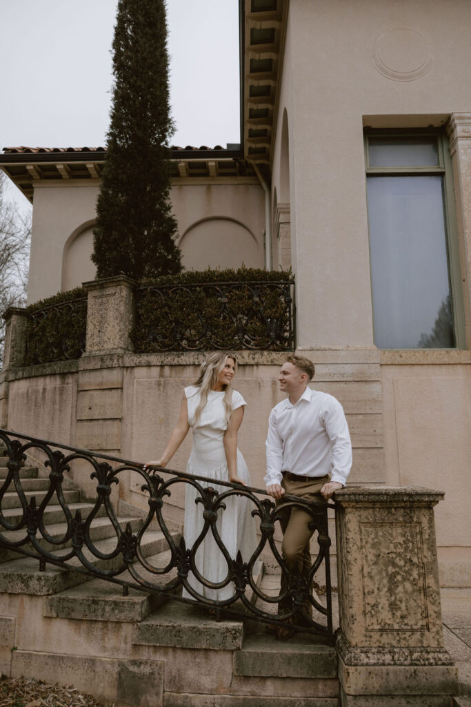 Oklahoma engagement photo location-Philbrook Museum of Art