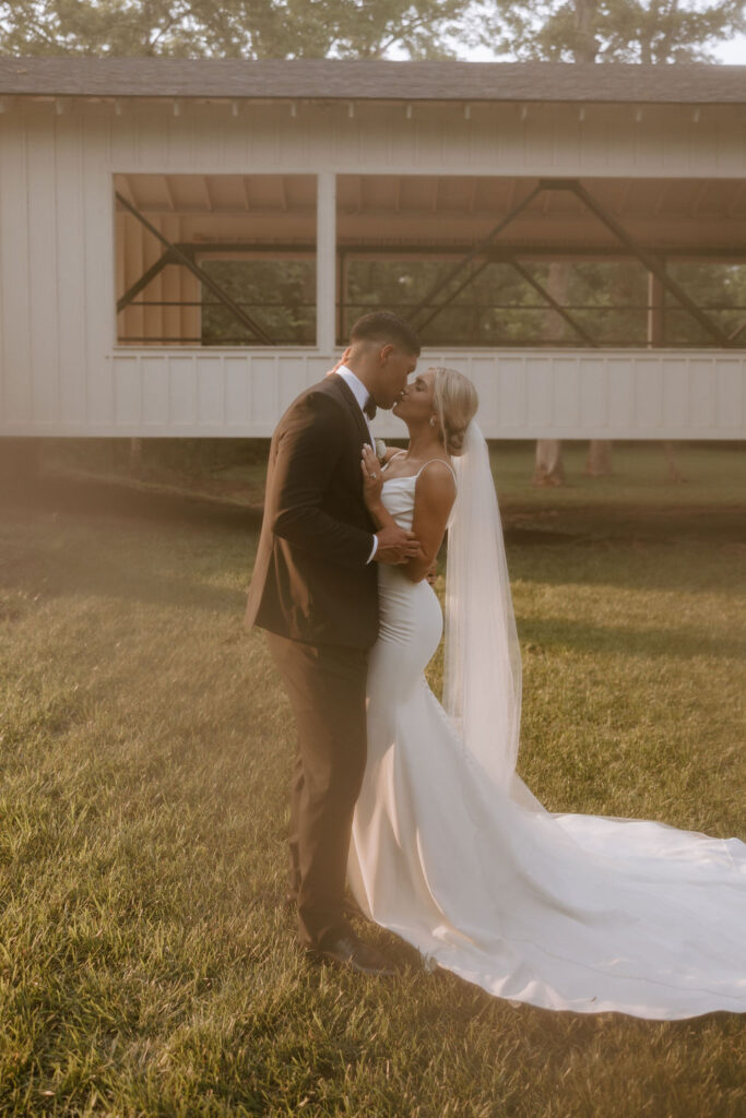 Sunset bride and groom portraits at The Range Wedding & Event Venue