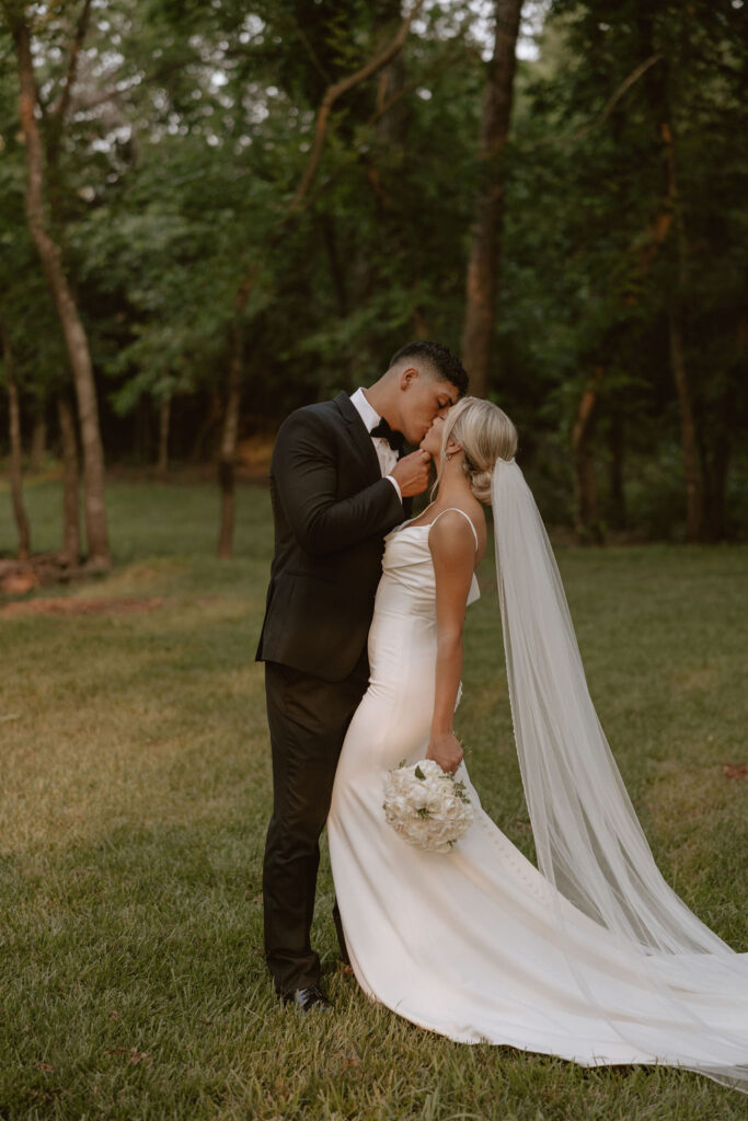 Sunset bride and groom portraits at The Range Wedding & Event Venue