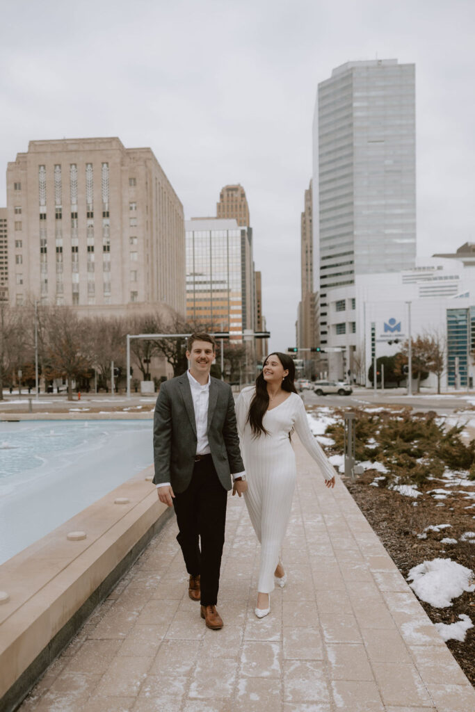 Downtown Oklahoma City engagement photos