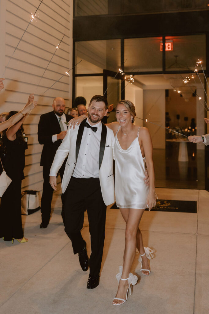 A summer Texas wedding send off with sparklers