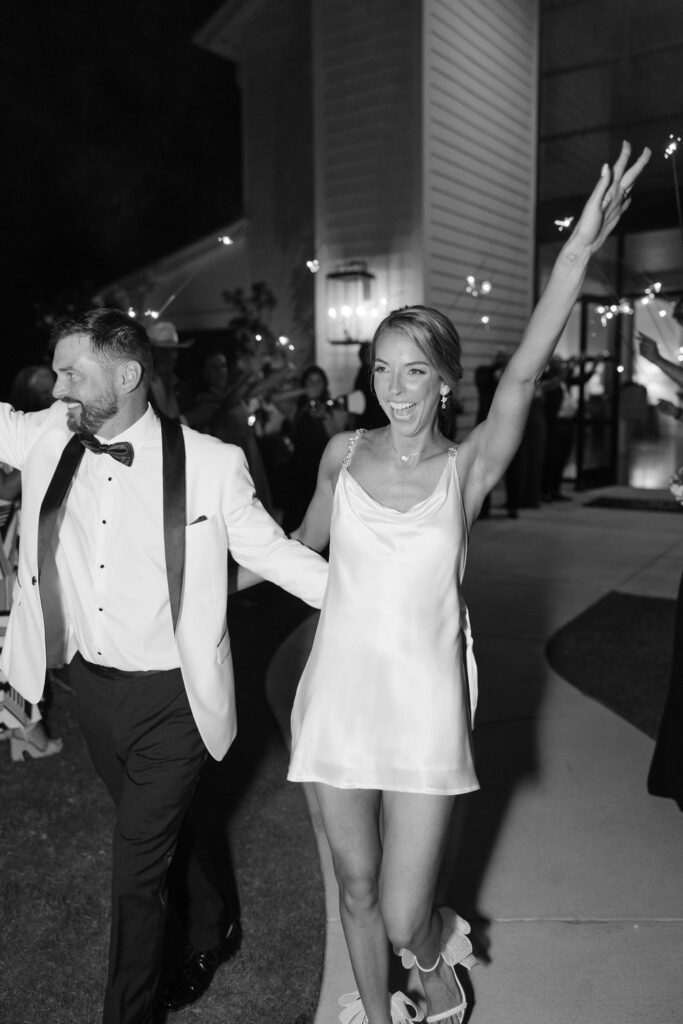 A summer Texas wedding send off with sparklers
