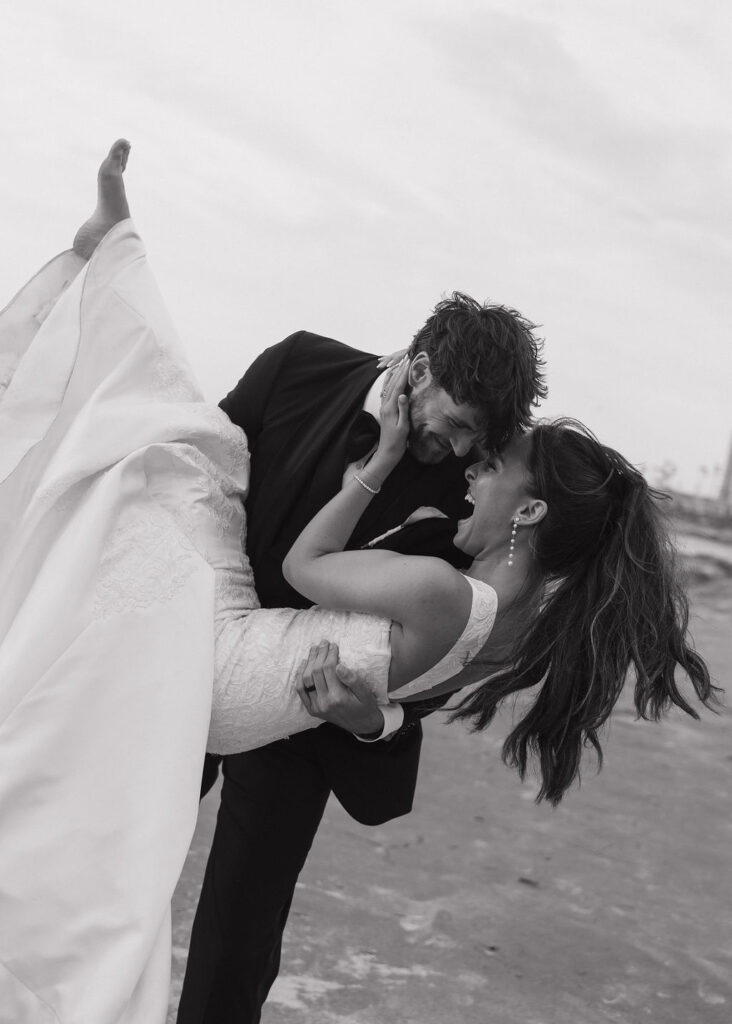 Documentary style wedding photography in California at Sunset Cliffs