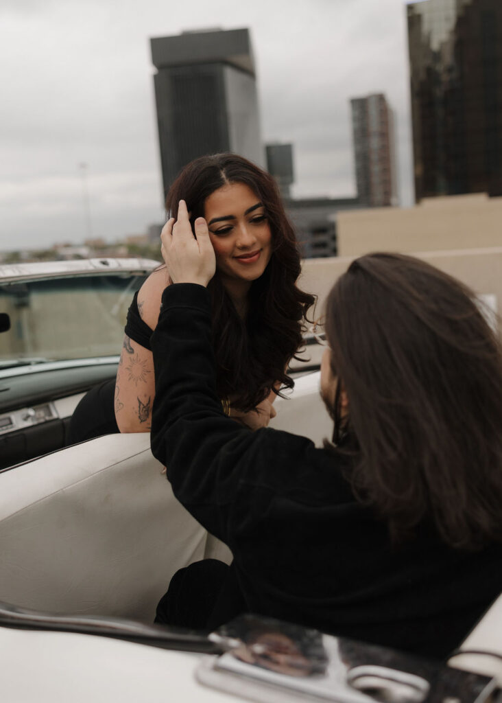 Dallas rooftop engagement photos