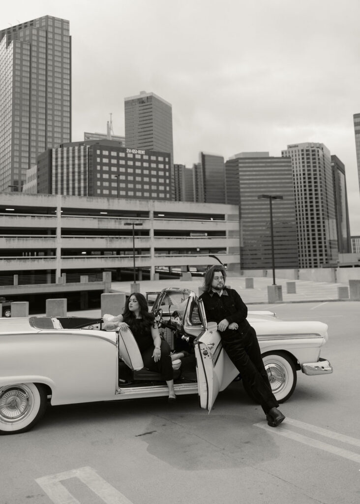 Dallas rooftop engagement photos