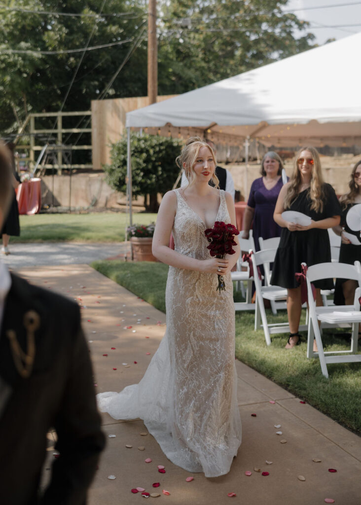 Intimate Summer Wedding ceremony at Dresser Mansion