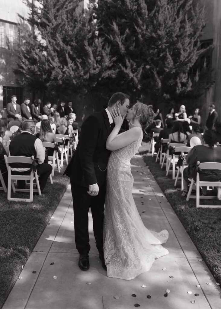 Intimate Summer Wedding ceremony at Dresser Mansion