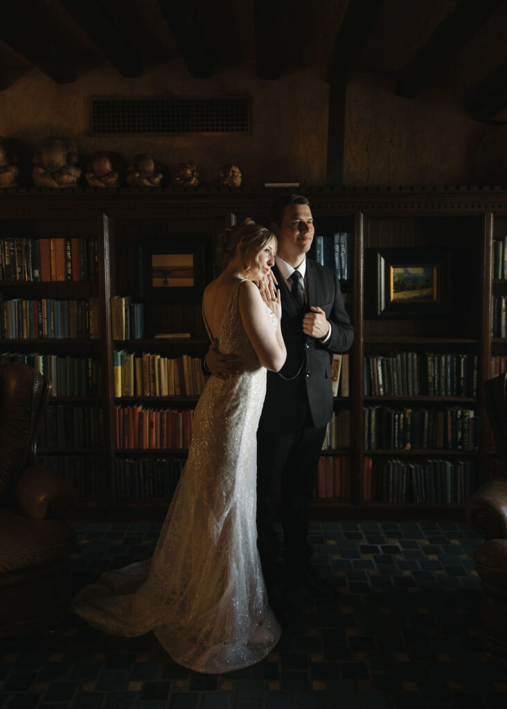 Bride and groom portraits at Dresser Mansion in Tulsa, OK