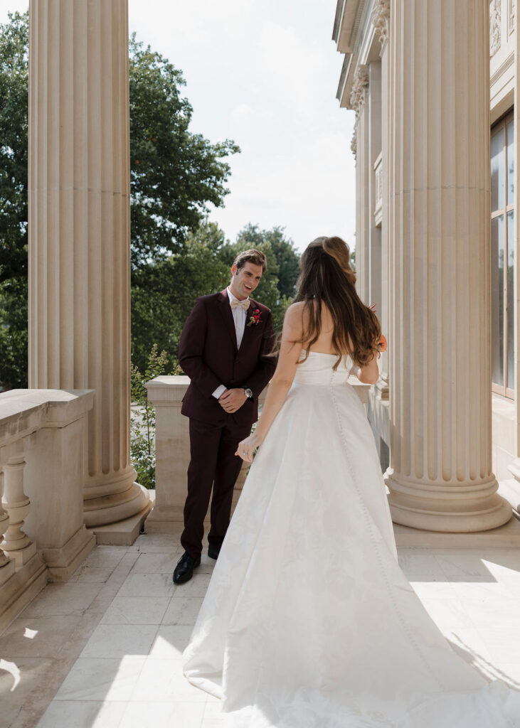 Oklahoma Hall of Fame Bride and groom portraits in the summer