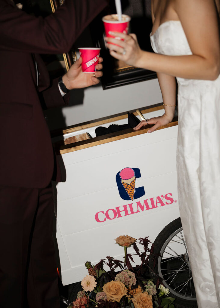 Ice cream wedding reception photos
