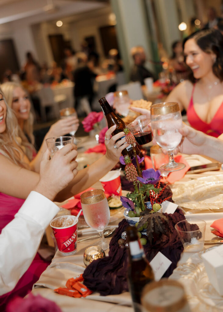 Colorful wedding reception at an OKC wedding venue