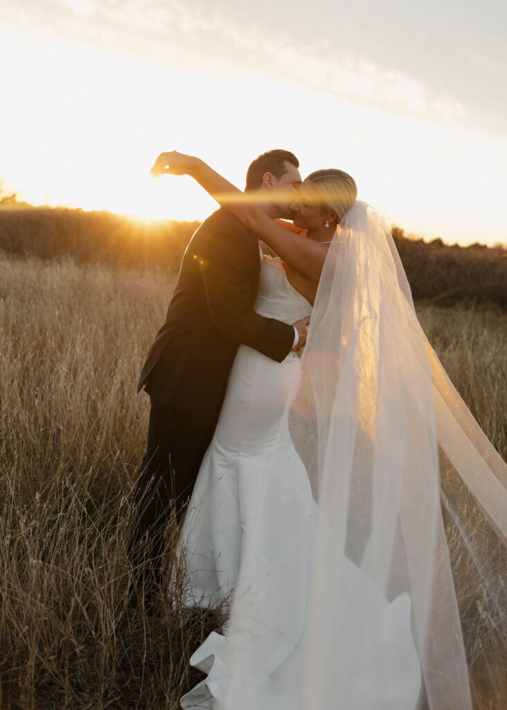 Sunset bride and groom photos in Oklahoma