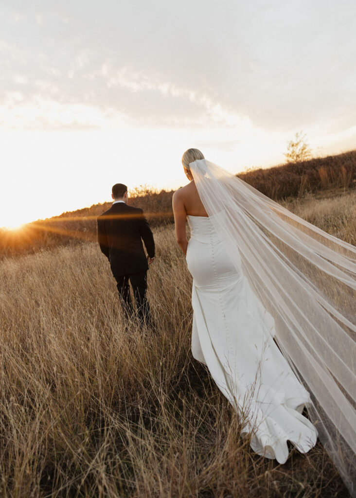 Sunset bride and groom photos in Oklahoma