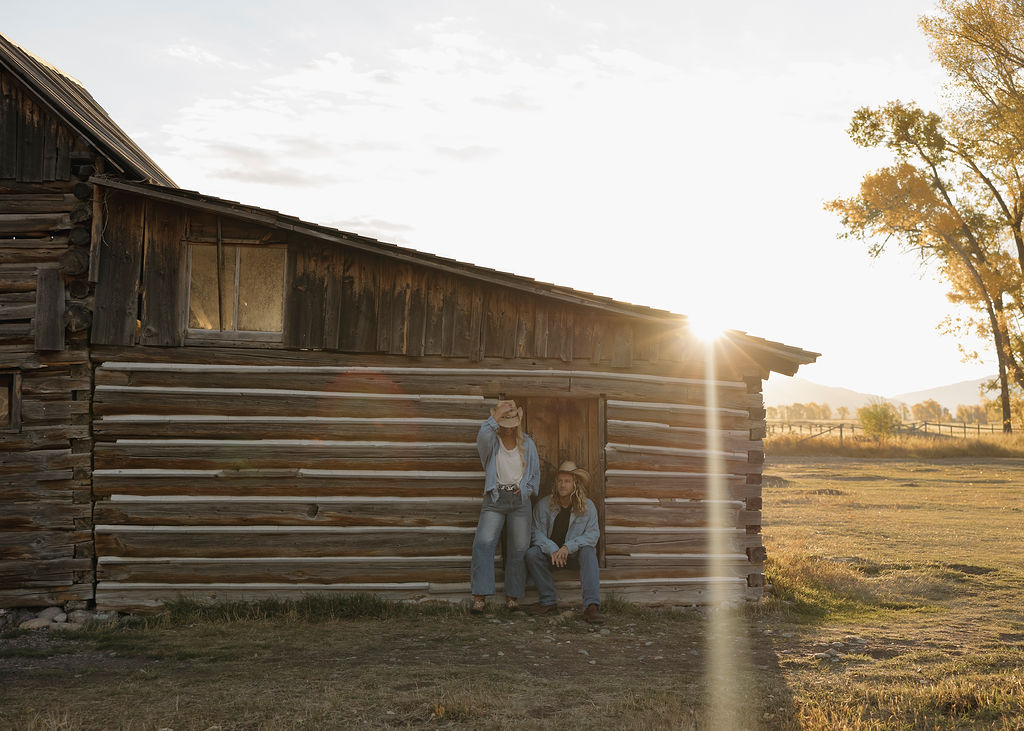 Fall Grand Teton engagement photos in Wyoming at sunrise