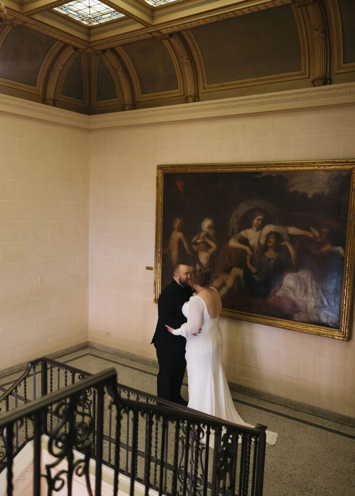 Vintage bride and groom photos in a historic mansion in Oklahoma