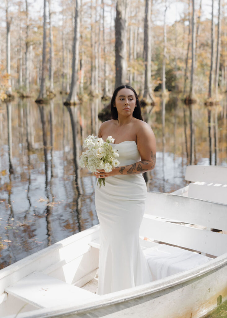Bridal portraits in Cypress Gardens, South Carolina