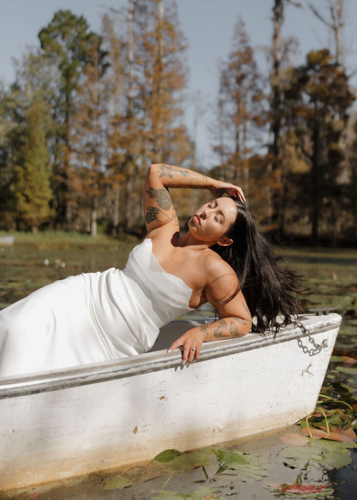 Bridal portraits in Cypress Gardens, South Carolina