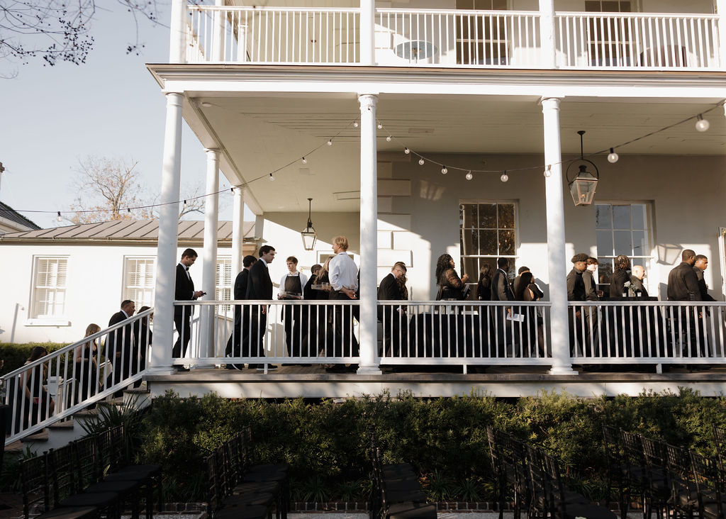Charleston wedding cocktail hour at Gadsden House