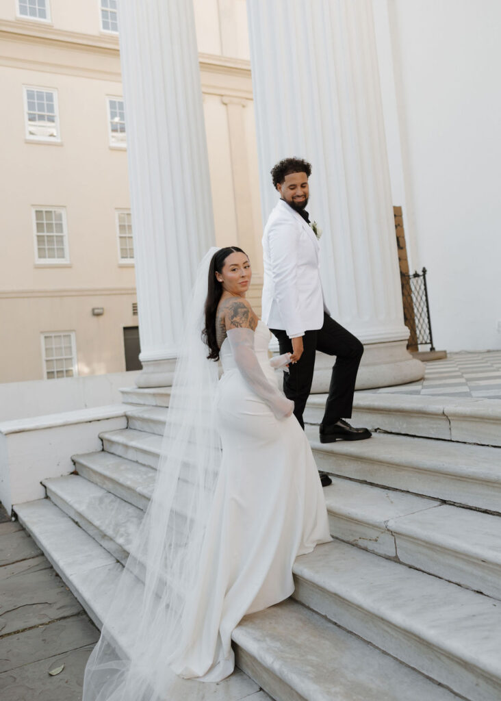 Bride and groom portraits at Gadsden House in South Carolina