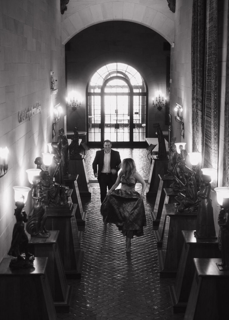 Moody engagement photos inside Marland Mansion in Oklahoma