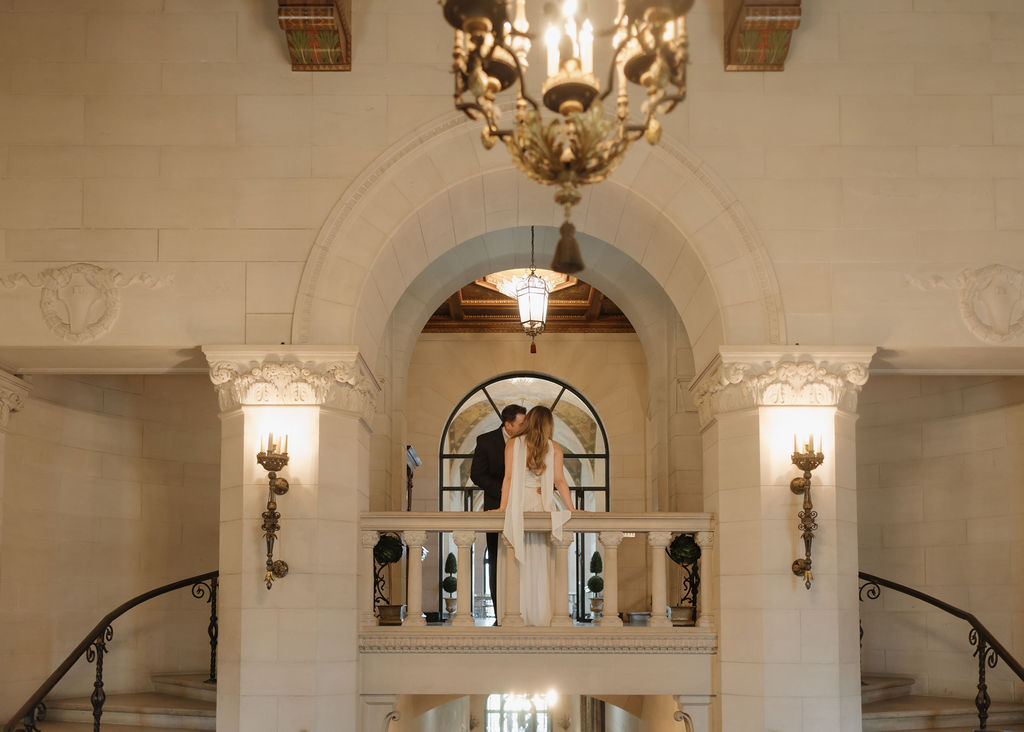 Classy engagement photos inside Marland Mansion in Oklahoma