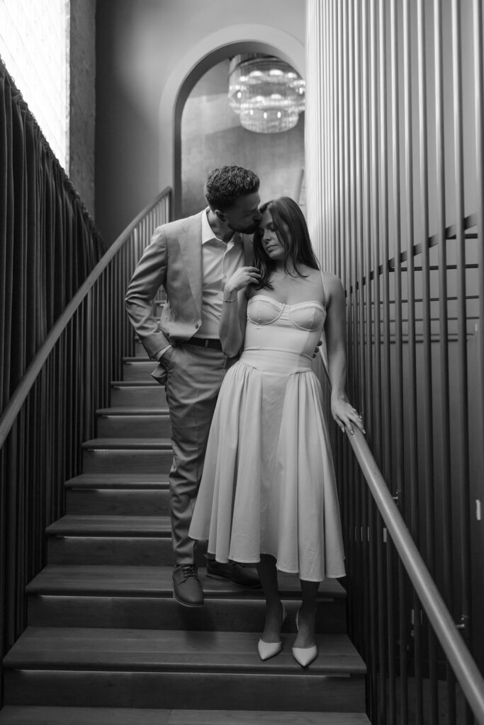 Moody, romantic engagement photos in Dallas, Texas