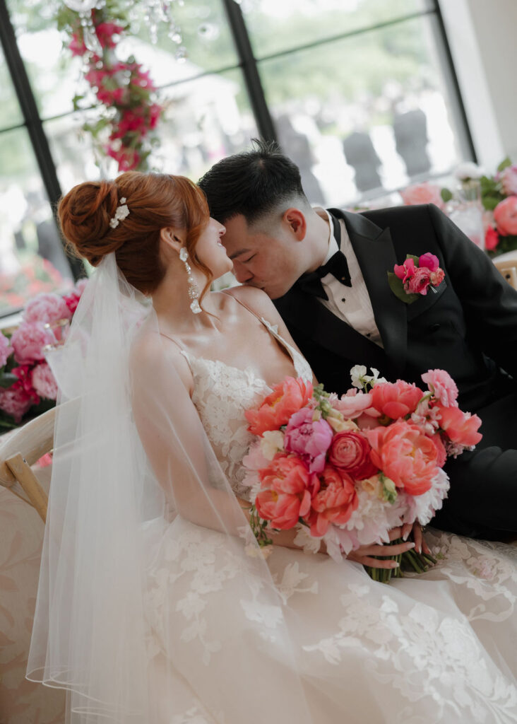 Bride and groom portraits at an Oklahoma wedding venue