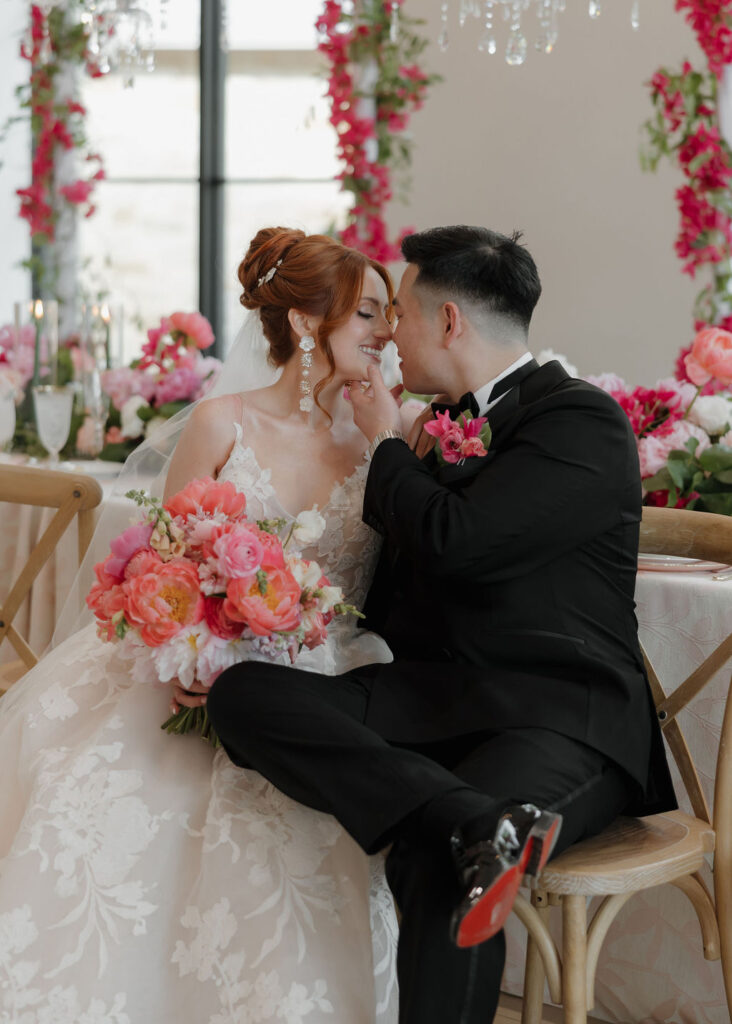 Bride and groom portraits at an Oklahoma wedding venue