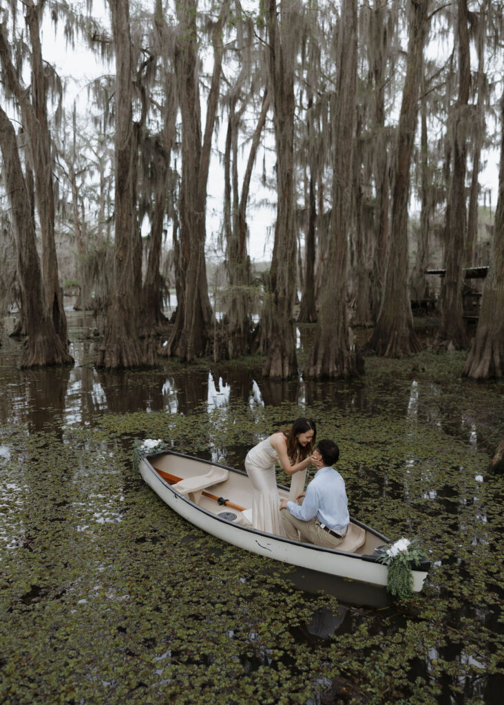 Moody engagement photos at Caddo Lake in Texas