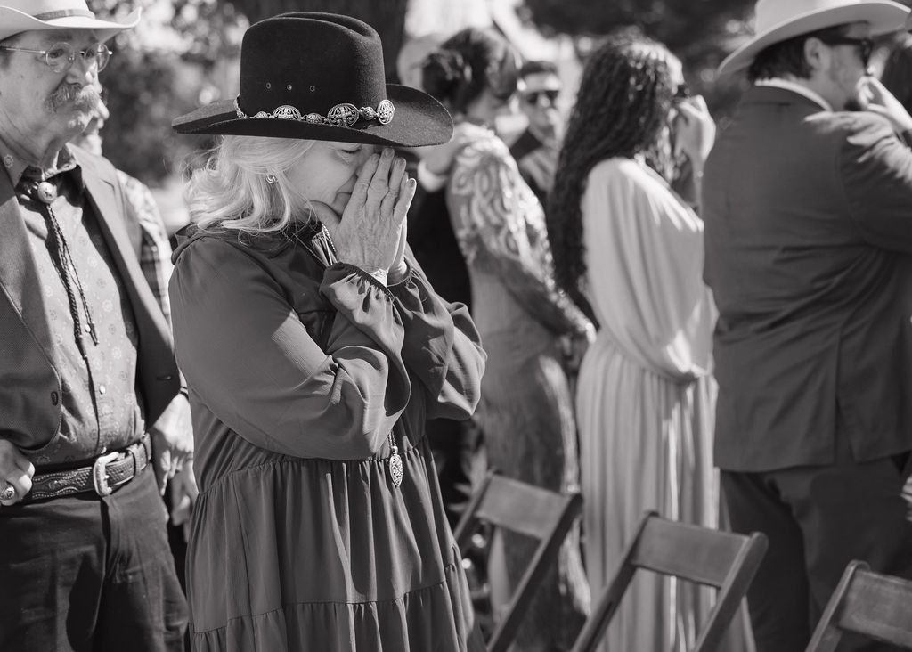 Emotional spring Texas micro wedding ceremony in Marfa