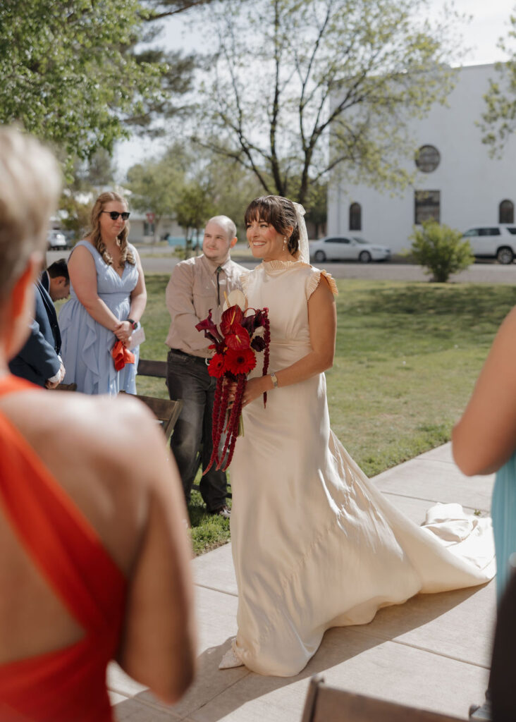 Emotional spring Texas micro wedding ceremony in Marfa